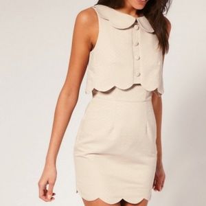 ASOS Pique Chelsea Scalloped Shift Dress